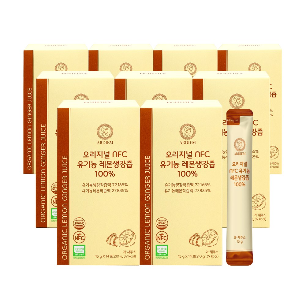 아르디엠 오리지널 NFC 유기농 레몬생강즙 100% 진저샷 레몬 생강 41,990원