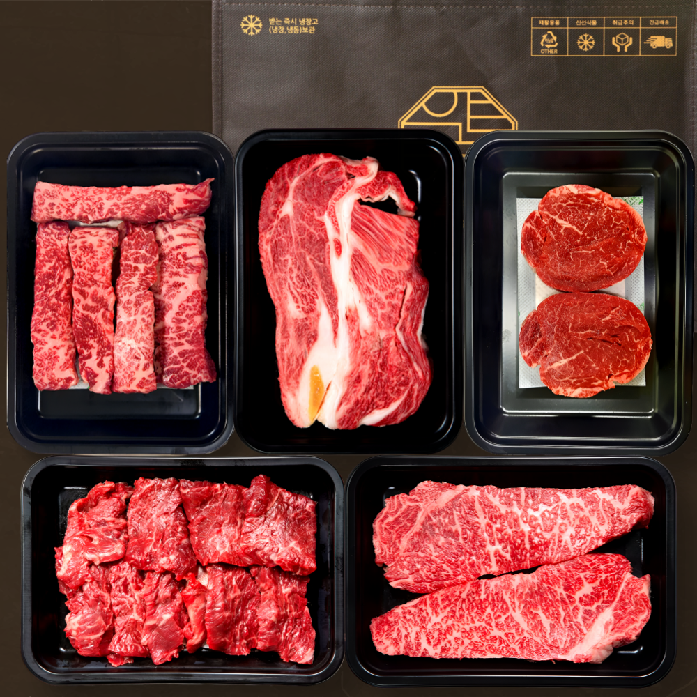 [2/13(금) 15시 주문건 명절전 발송]1++등급 프리미엄 시그니처 A 1.5kg 구이용 투뿔 한우선물세트 설날 명절 한우 등심 안심 채끝살 꽃갈비살 특수부위 마장동 소고기세트, 1세트 419,900원