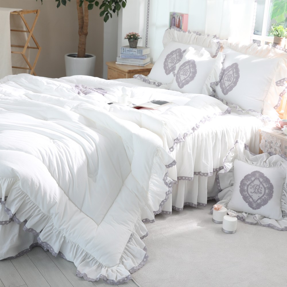 류금숙 여자의침실 광목워싱 레이스 차렵이불 이중 침대커버세트 218,740원