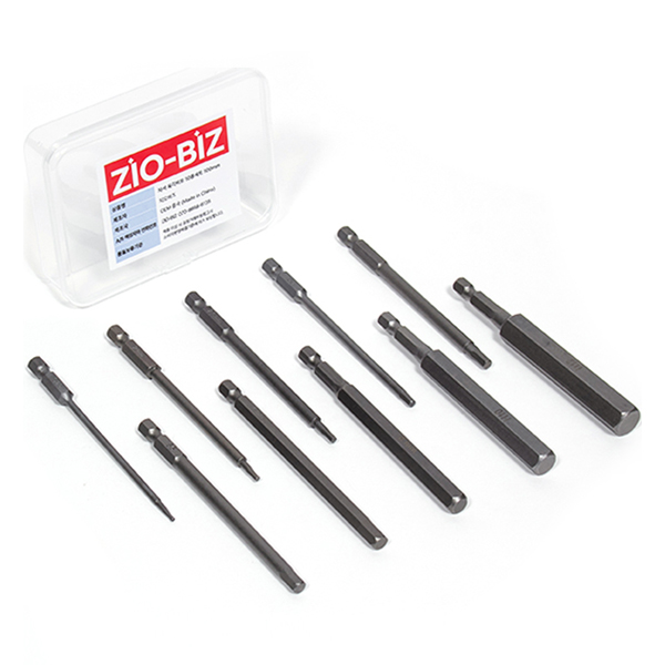 지오비즈 100mm 롱 육각비트 자석형 10종 + 휴대용케이스 세트 9,650원