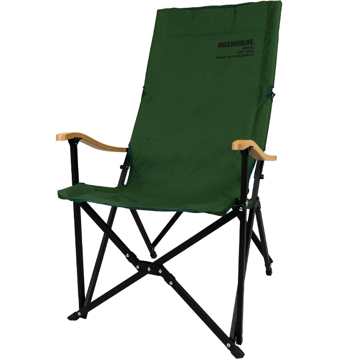 원스위크라이프 캠핑 원목 팔걸이형 릴렉스 체어 특대, 카키, 1개 48,990원