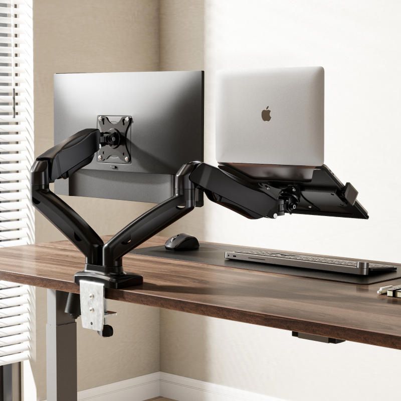 듀얼스크린 모니터 암 스탠드 노트북 거치대 기계식 리프팅 360도 회전 스크린 고정 받침대 142,990원