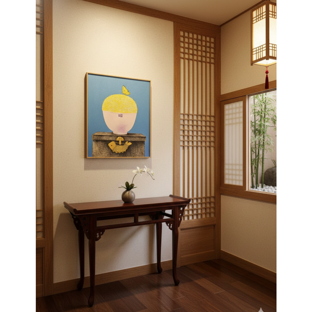 이장옥 - 꽃밥 행운과 복을 담은 그림액자 주방 식당 액자 집들이 개업 이사 선물, 우드색 110,000원