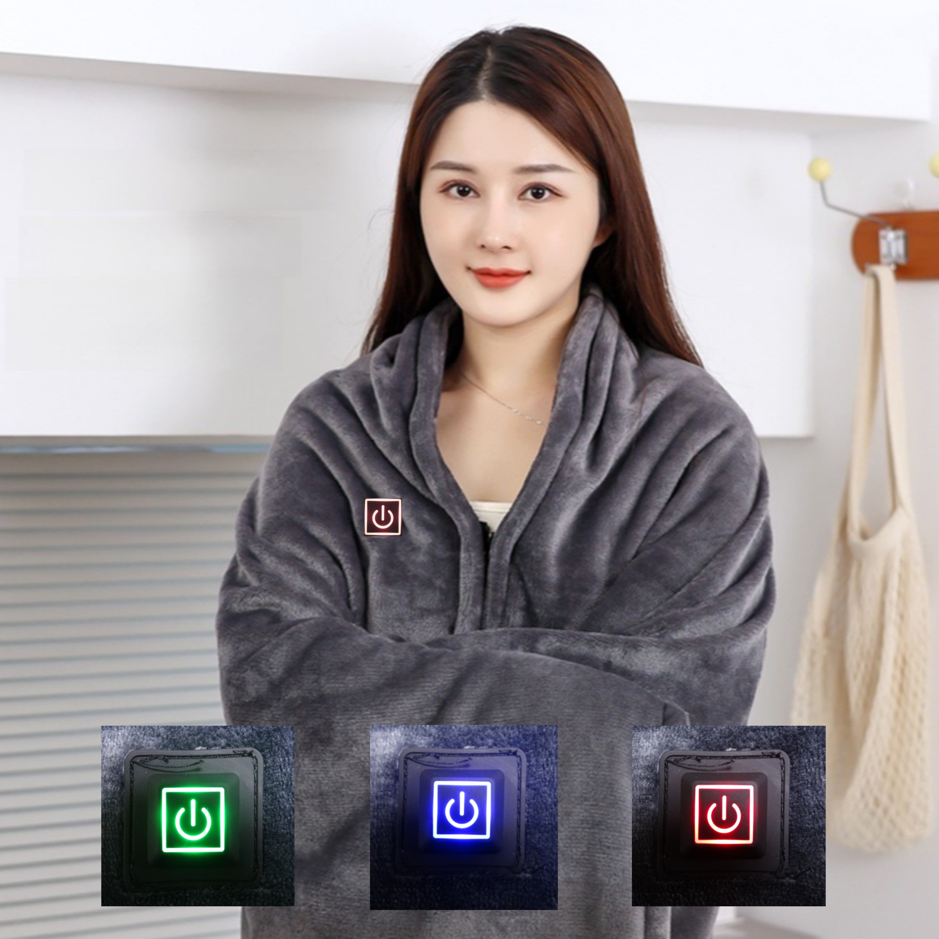 한일의료기 네모 프리미엄 고급 극세사 휴대용 USB 전기요 1인용 전기요 전기장판 온열담요 무선 캠핑용 전기담요 부드러운 차박 대형 찜질기, usb전기담요1개 19,400원