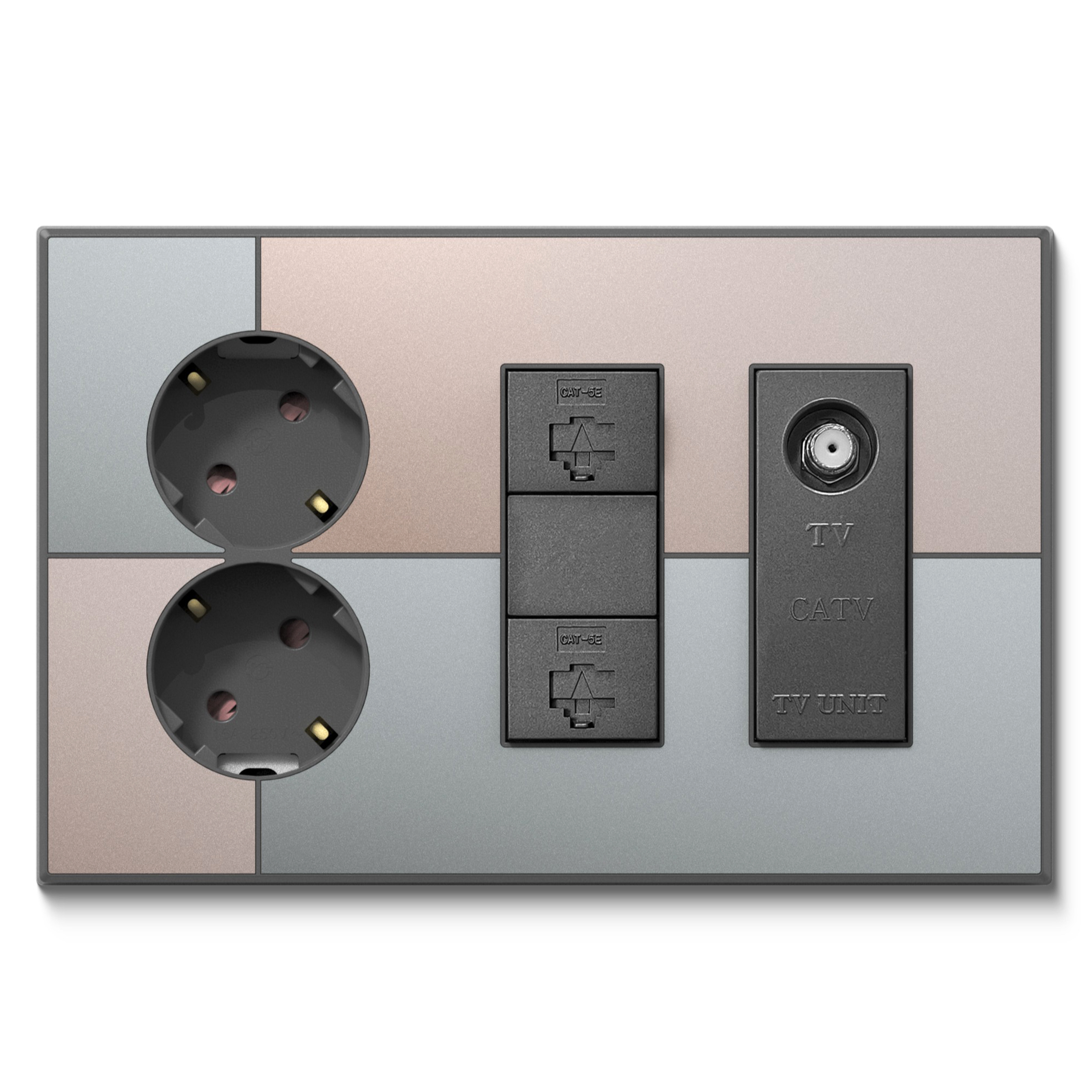 틸인스 통합수구 콘센트 2구 그린베이지 / 다크그레이 프레임 + RJ45 2구 + CATV 유니트 2방 32,860원