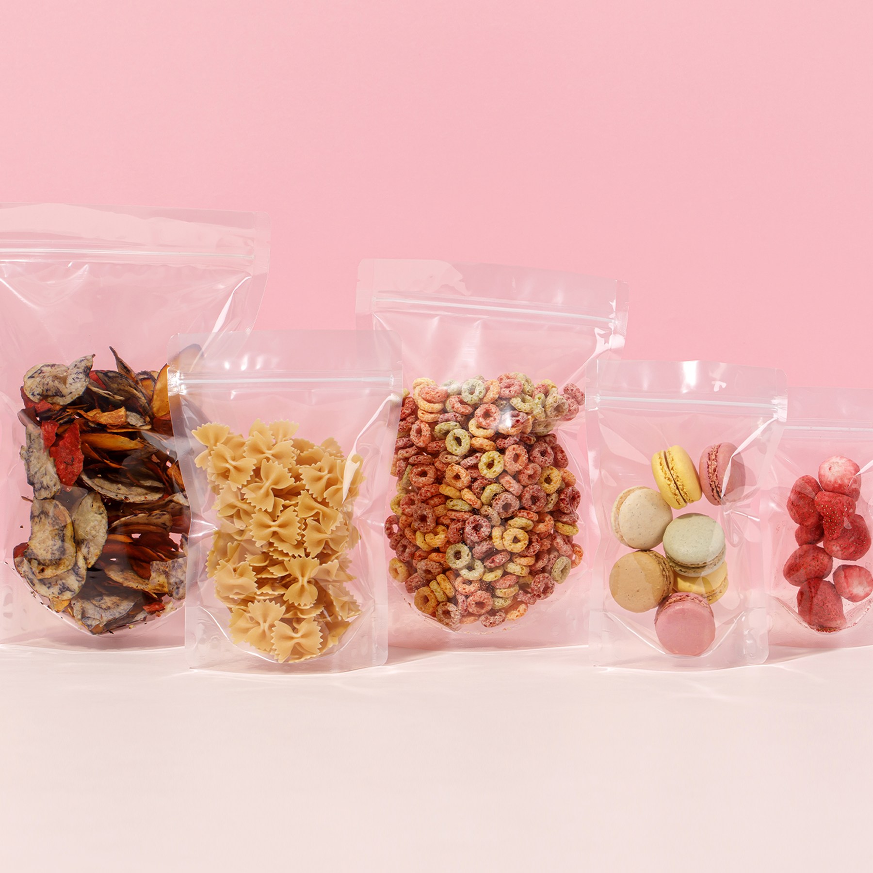 팩몬스터 투명지퍼스탠드 스탠딩지퍼백 육수 사료 소분 커피 원두보관 100장 5종, 1개 9,500원