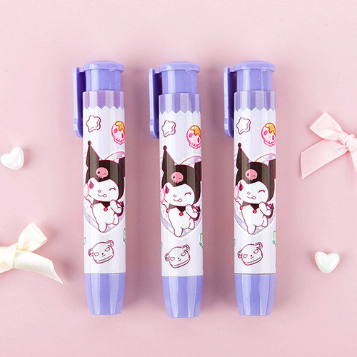 산리오 노크식 지우개 쿠로미 샤프식 초등학교 지우개 3개, 3개, 쿠로미 4,200원