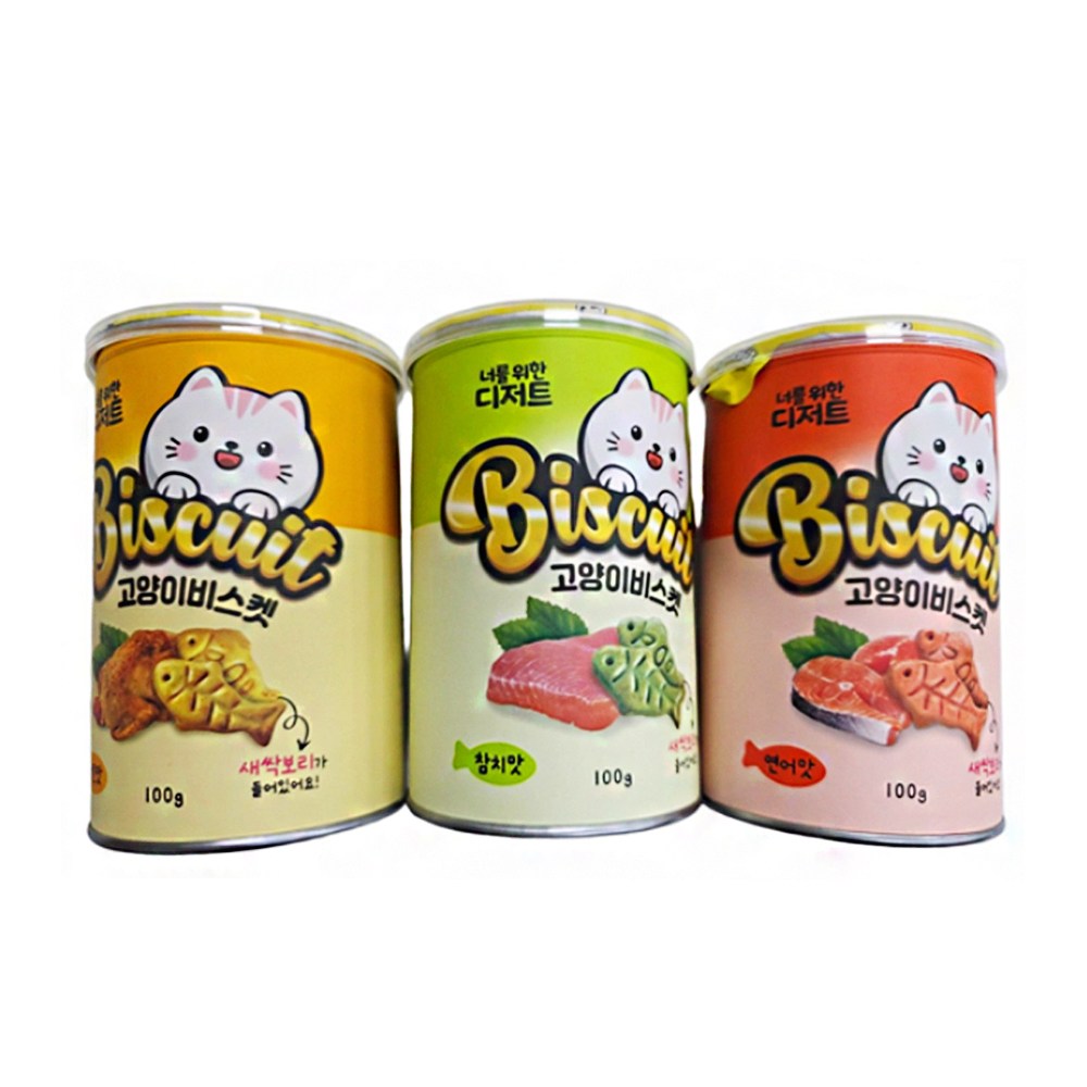 너를위한디저트 고양이 비스켓 100g 간식 과자 치킨맛 참치맛 연어맛, 1개, 100g, 연어맛 3,500원