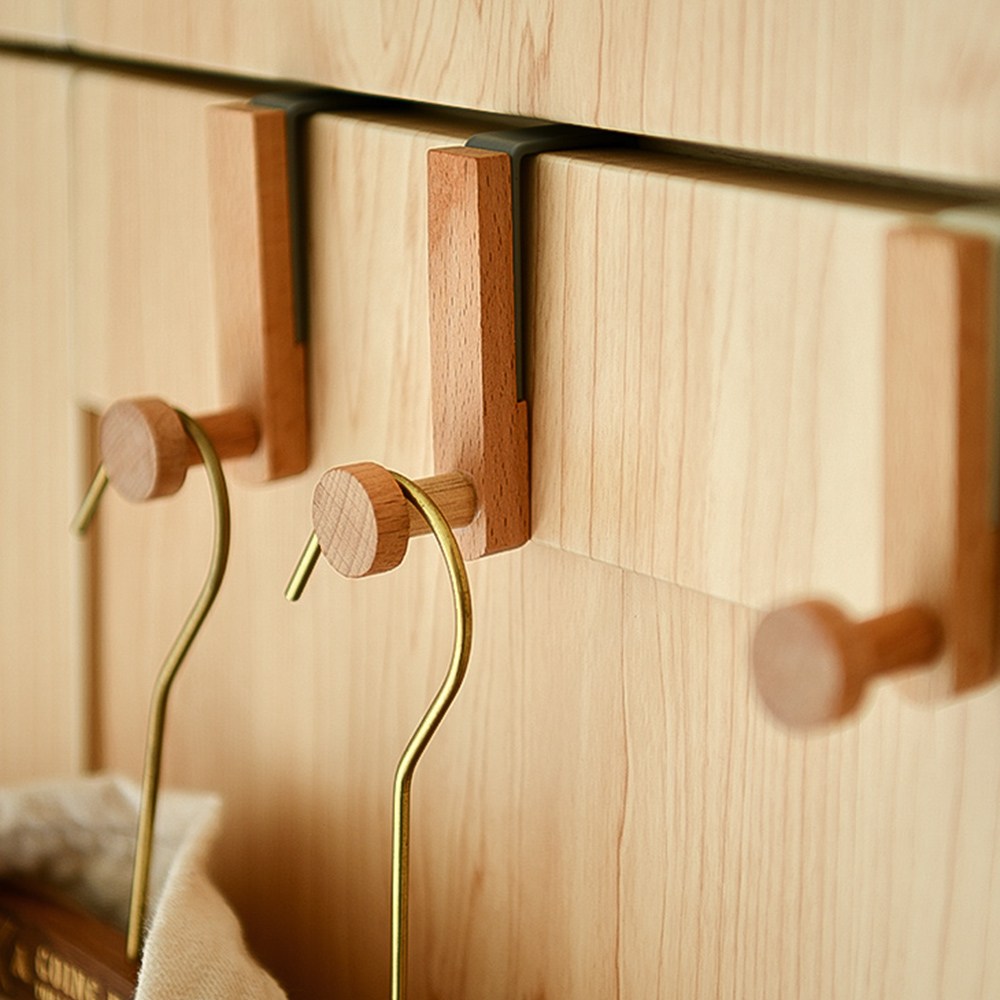 무타공마켓 모던 원목 미니 다용도 도어후크 문걸이 옷걸이, 1개, 원목 도어후크 6,970원