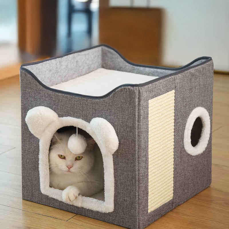 아그다 냥냥이 고양이집 숨숨 스크래쳐 하우스, 1개, 그레이 45,000원