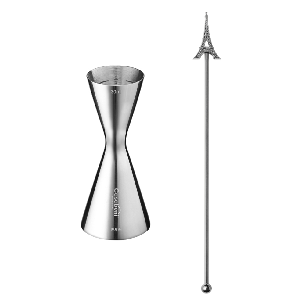 까사베니 홈텐딩 칵테일 올스텐 계량 지거 30ml / 60ml + 에펠 머들러 세트 19,600원