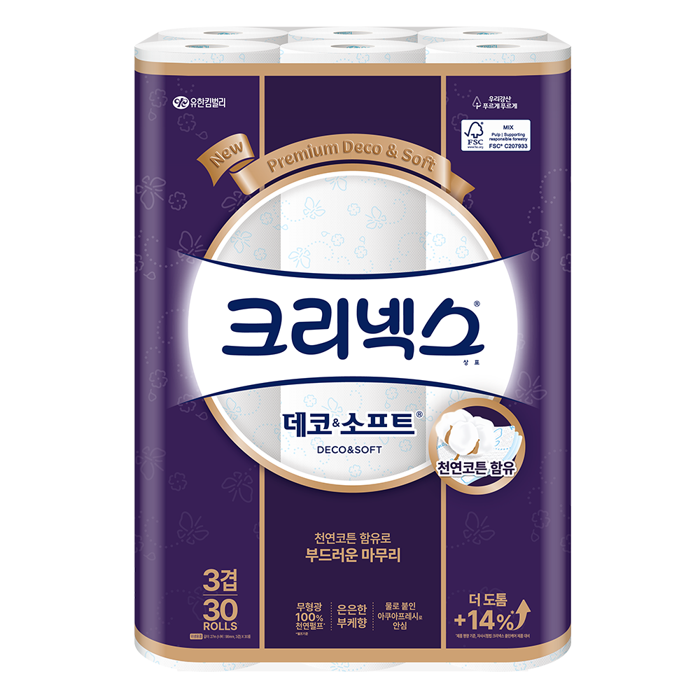 크리넥스 천연펄프 3겹 데코 앤 소프트 화장지 20,900원