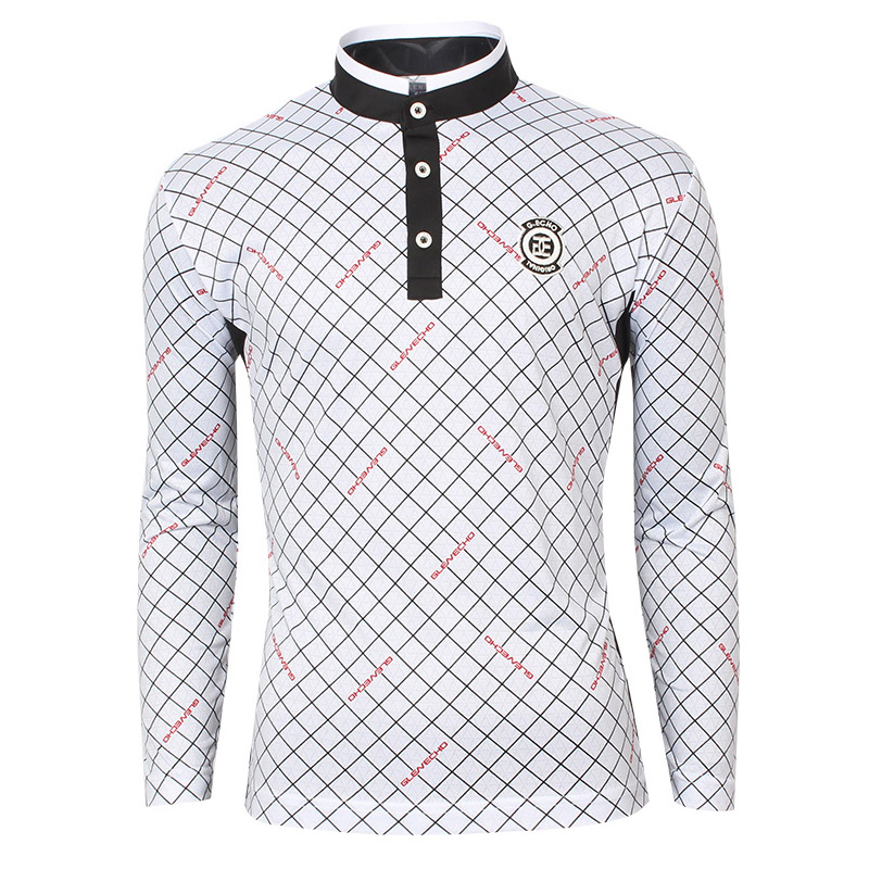 그렌에코 ges24501 남성 만다린 카라 이중체크무늬 긴팔티셔츠/가볍고 부드러운 43,750원