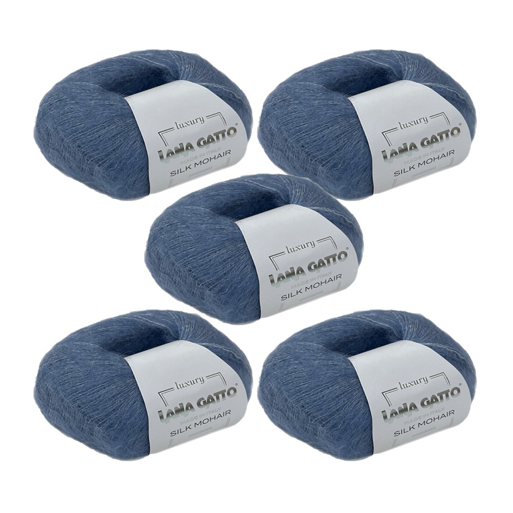 이태리 라나가또 실크모헤어 (5볼) 모헤어사 실크 혼합 뜨개실 고급실 겨울털실 수입뜨개실, 6034.콘플라워블루, 1060m, 5개 86,000원