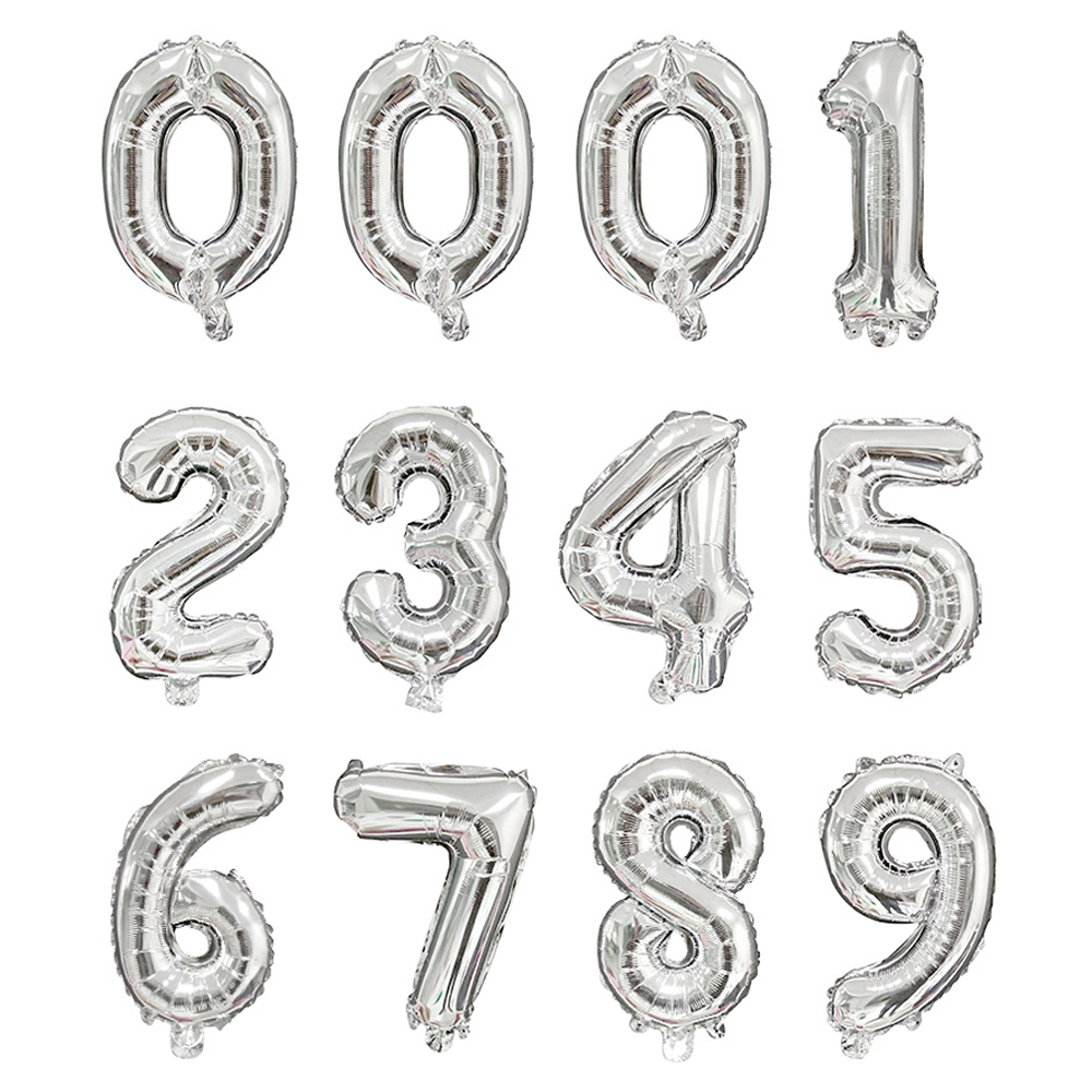 인블룸 은박 숫자 파티풍선 12p 세트, 실버, 1세트 11,600원