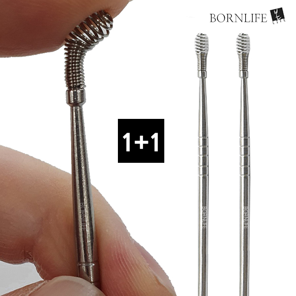 1+1 롱바디 본라이프 고급형 실버 스틸 위생 360도 나선형 스프링 귀파개 귀이개 귀후비개 귀지제거 귓밥제거 귀클리어 이어클리너 귀청소기 귀지제거 귀지청소기, 2개, 1개입 5,900원