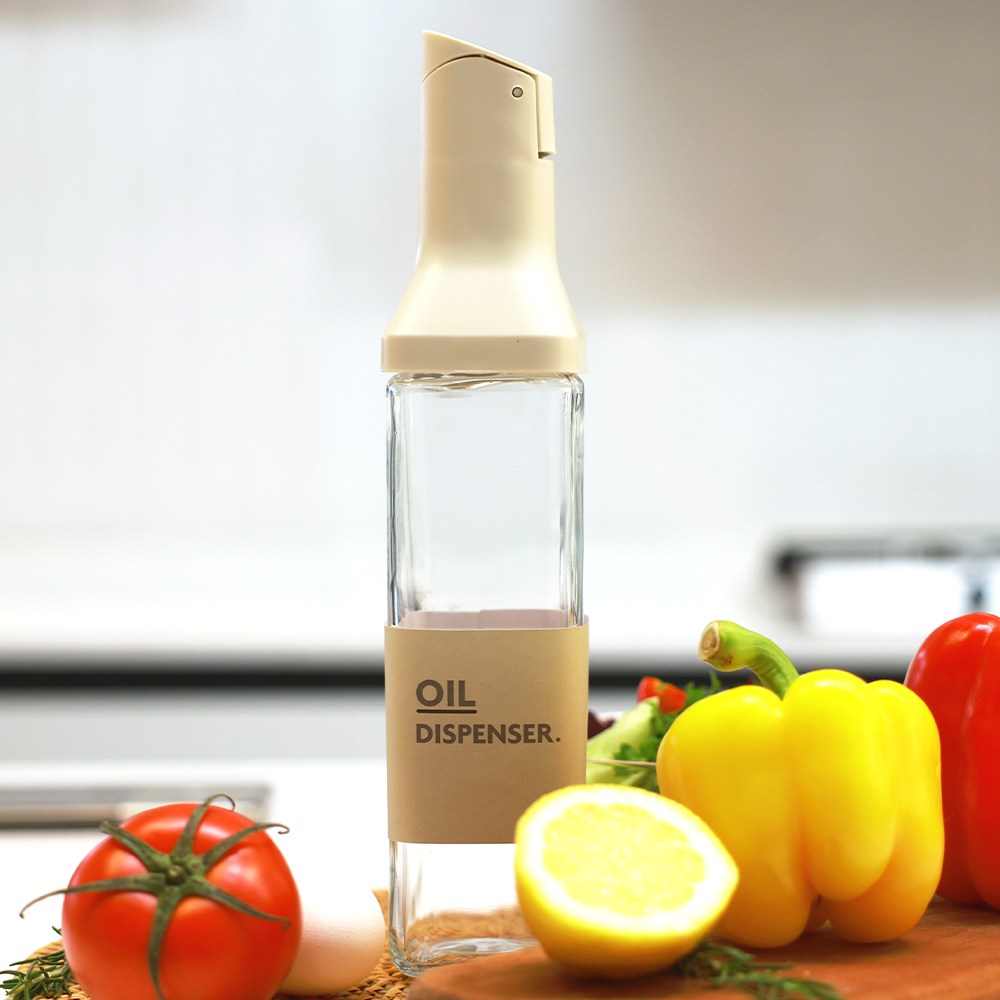 노빌리움 자동개폐 오일병 오일 푸어러 소스통 기름병 참기름병 베이지, 500ml, 1개 5,680원