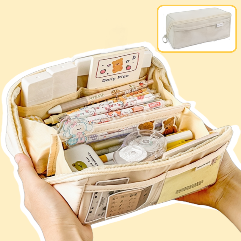 테이드 90자루 초대용량 필통 학생필통, 1개, 아이보리 11,900원