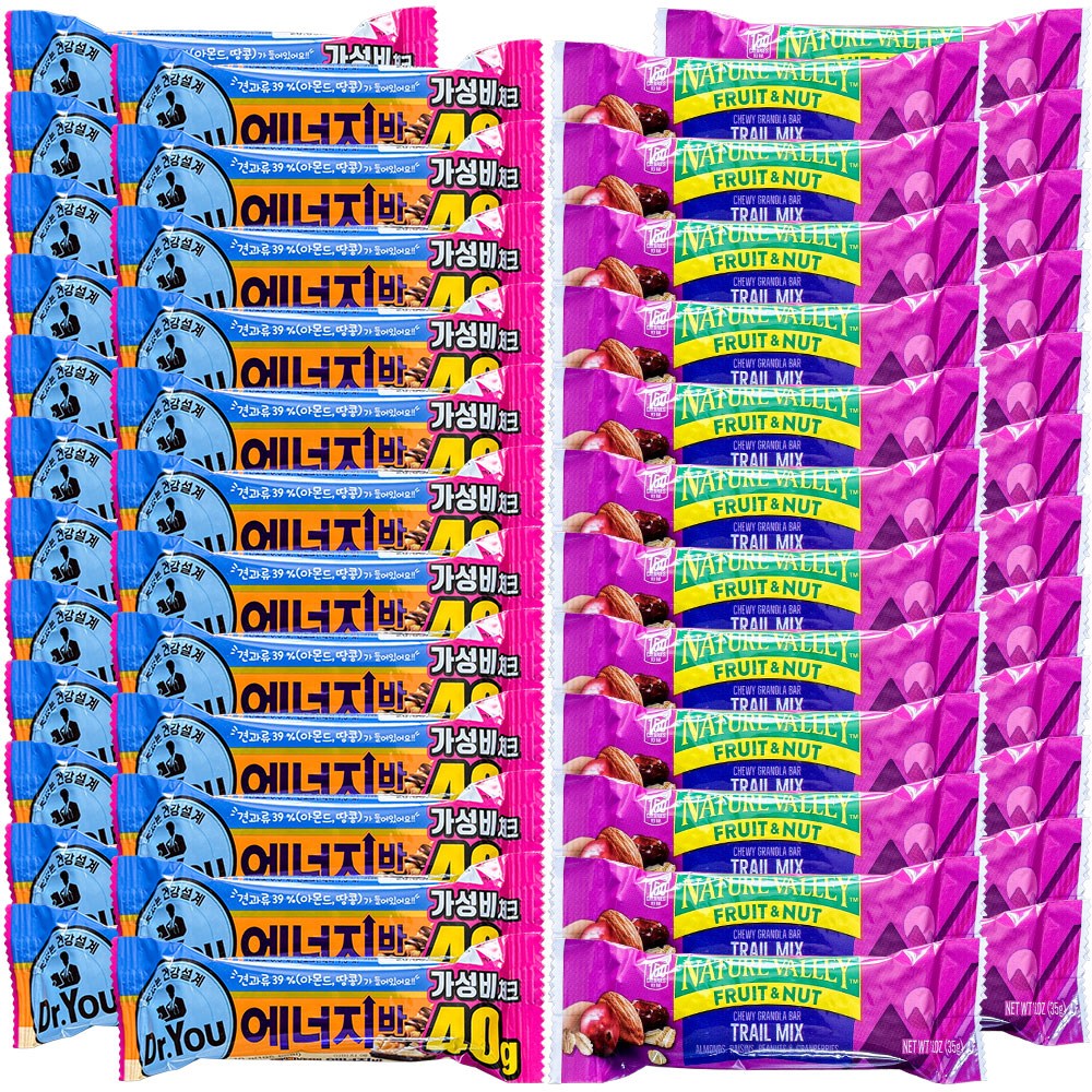 닥터유 에너지바24개+ 트레일믹스바24개 간식 초코바, 1개 38,800원