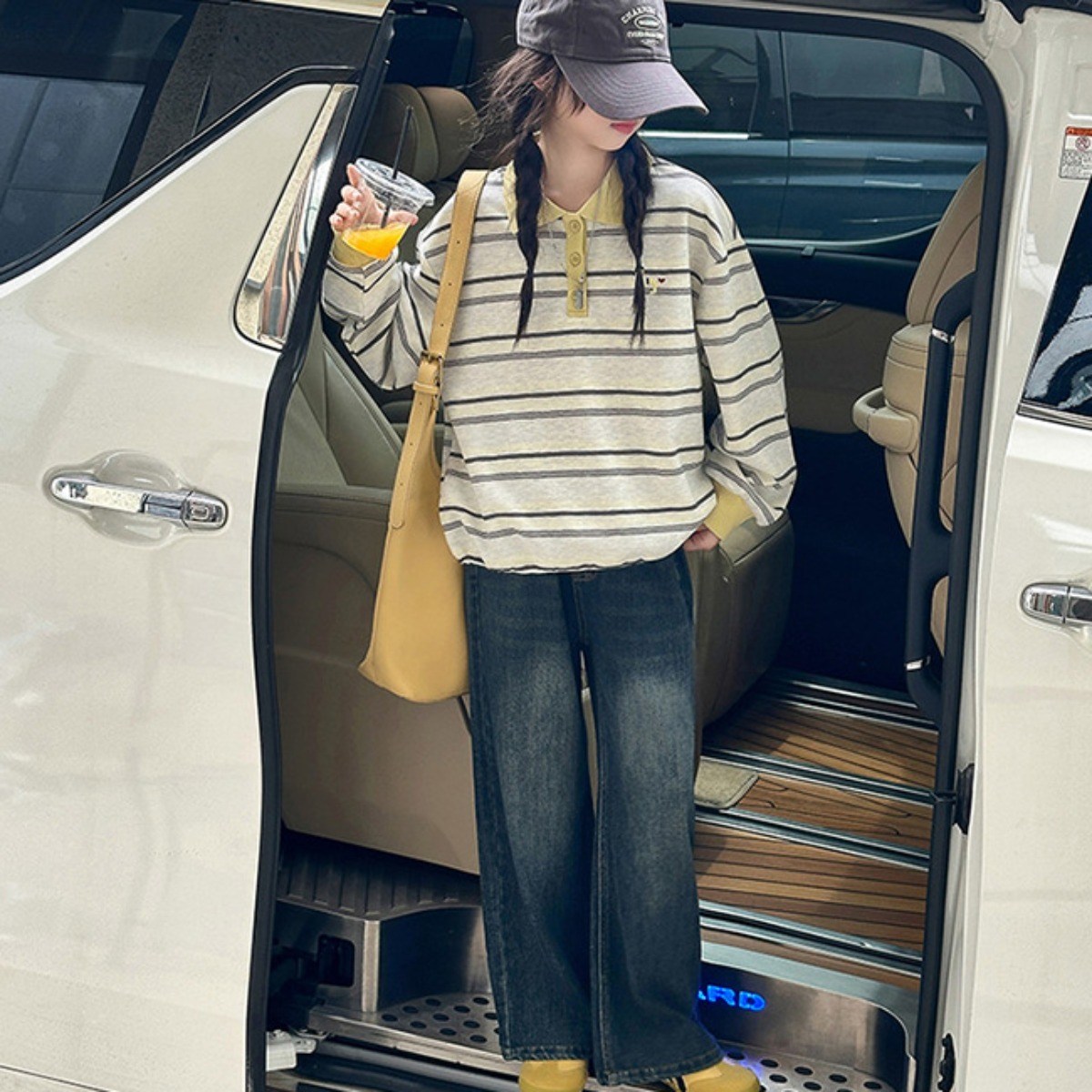 나나키즈 여아 신상 봄 가을 초중생 강아지 자수 스트라이프 카라티 줄무늬 상하복 세트 주니어 긴팔 상의+하의 세트 초등생 데님 긴바지  (99585) 44,800원