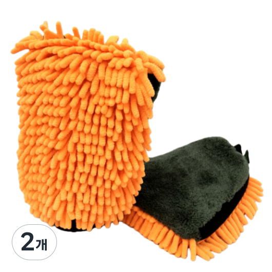 MAILE 프리미엄 3in1 셰니어 극세사 4면 세차 장갑 워시미트, 오렌지, 2개 10,450원