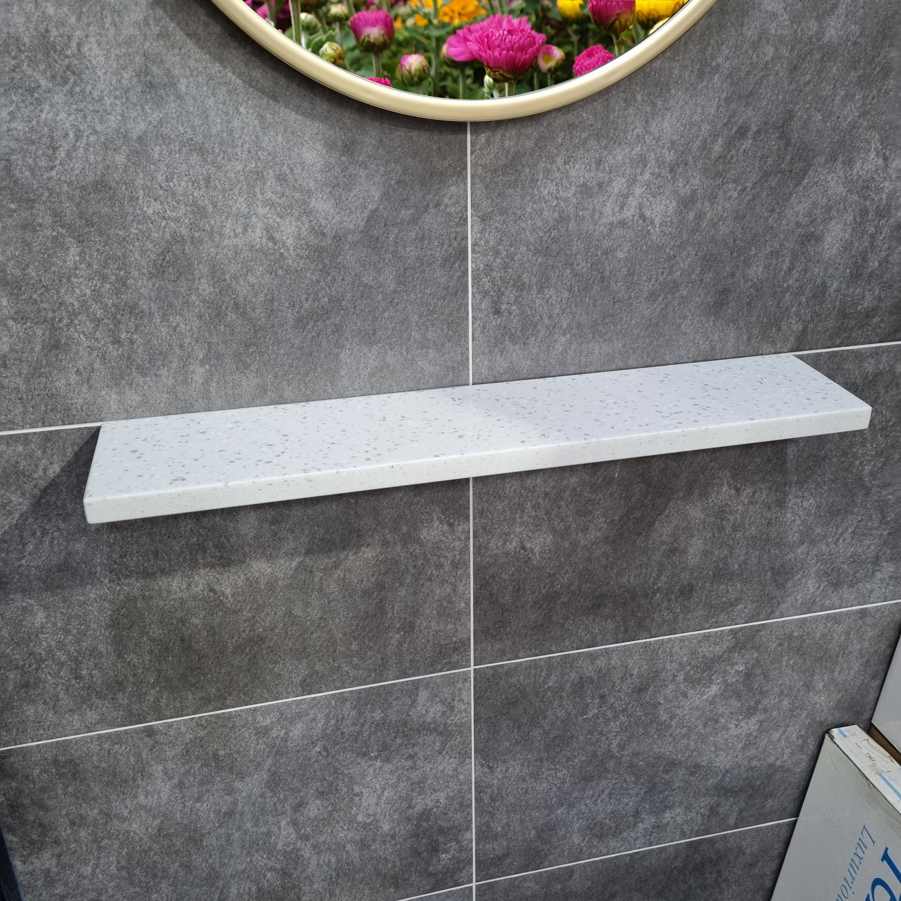 테라조 아이보리 인조대리석 무지주 선반 20T 욕실 벽선반 600 일자선반 54,000원