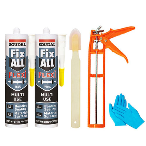 수달 픽스올 실리콘 플렉시 방수 틈새 메꿈 크랙보수 냄새없는 강력접착실리콘 2개+실리콘건+헤라+니트릴장갑 세트 29,500원