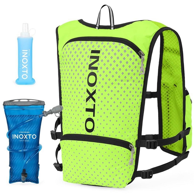 INOXTO 러닝 하이드레이션 조끼 백팩, 경량 단열 팩, 1.5L 워터 블래더 백 데이팩, 하이킹, 트레일 러닝, 사이클링, 레이스, 마라톤용, 여성, 남성용 59,700원