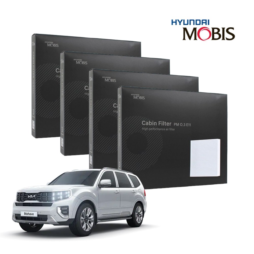 현대모비스 정품 프리미엄 에어컨필터 2년분 4개입 모하비더마스터 전용 2019년~현재까지, 4개 49,900원