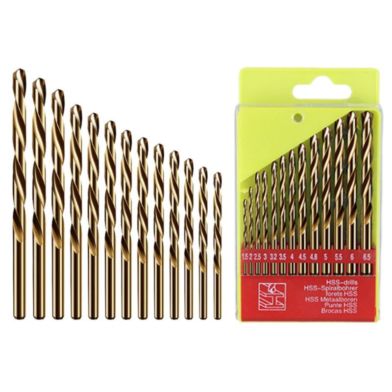 tinduo 코발트 드릴 비트 1.5-6.5mm 13개입 세트 철판기리 스텐기리 스텐타공 스텐홀쏘 철기리  철 철판 금속 목재 12,600원