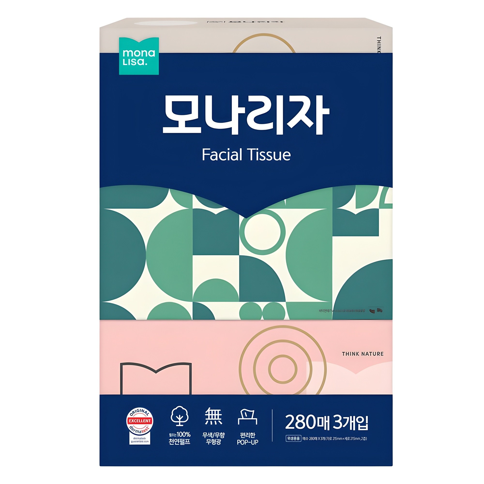 모나리자 천연펄프 미용티슈 2겹, 280개입, 3개 7,270원