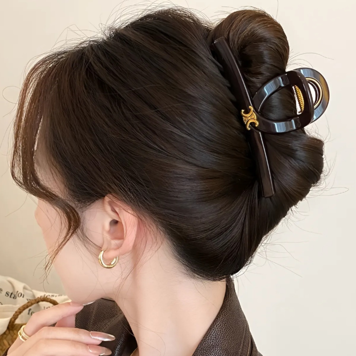 COCOMONSTER 프리미엄 미니 골드 올림머리 헤어 집게핀 반머리 집게핀 11.5cm 19,000원