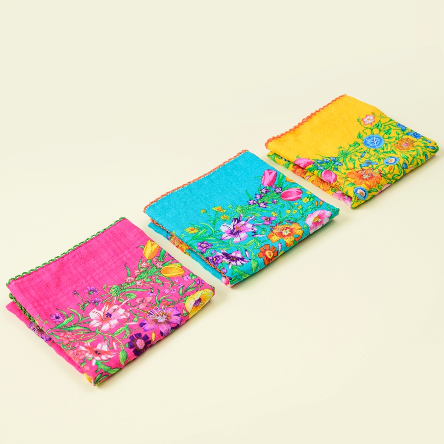 이레터치 국산 여성 손수건 자수 면 3장세트 개별포장 플라워패턴 27,800원