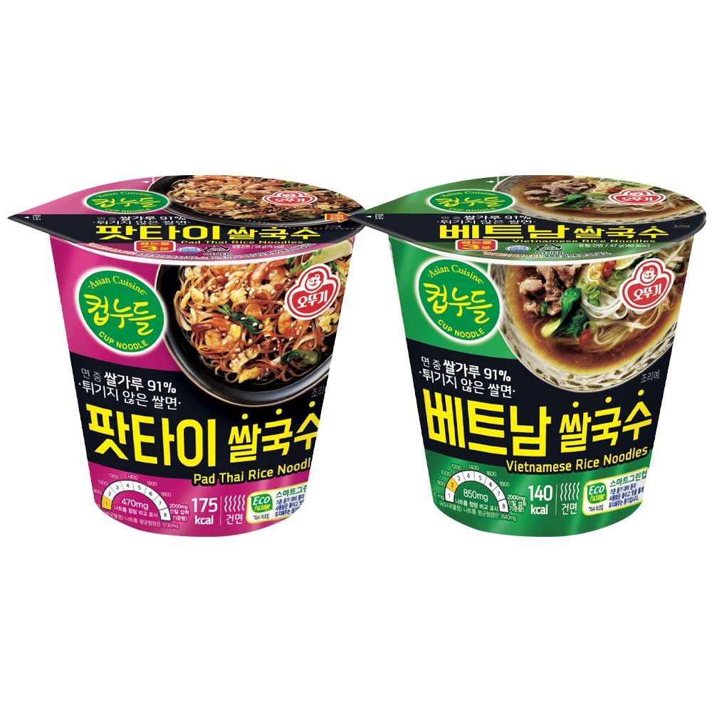 오뚜기 컵누들 베트남 쌀국수 6개+팟타이 쌀국수 6개 17,270원