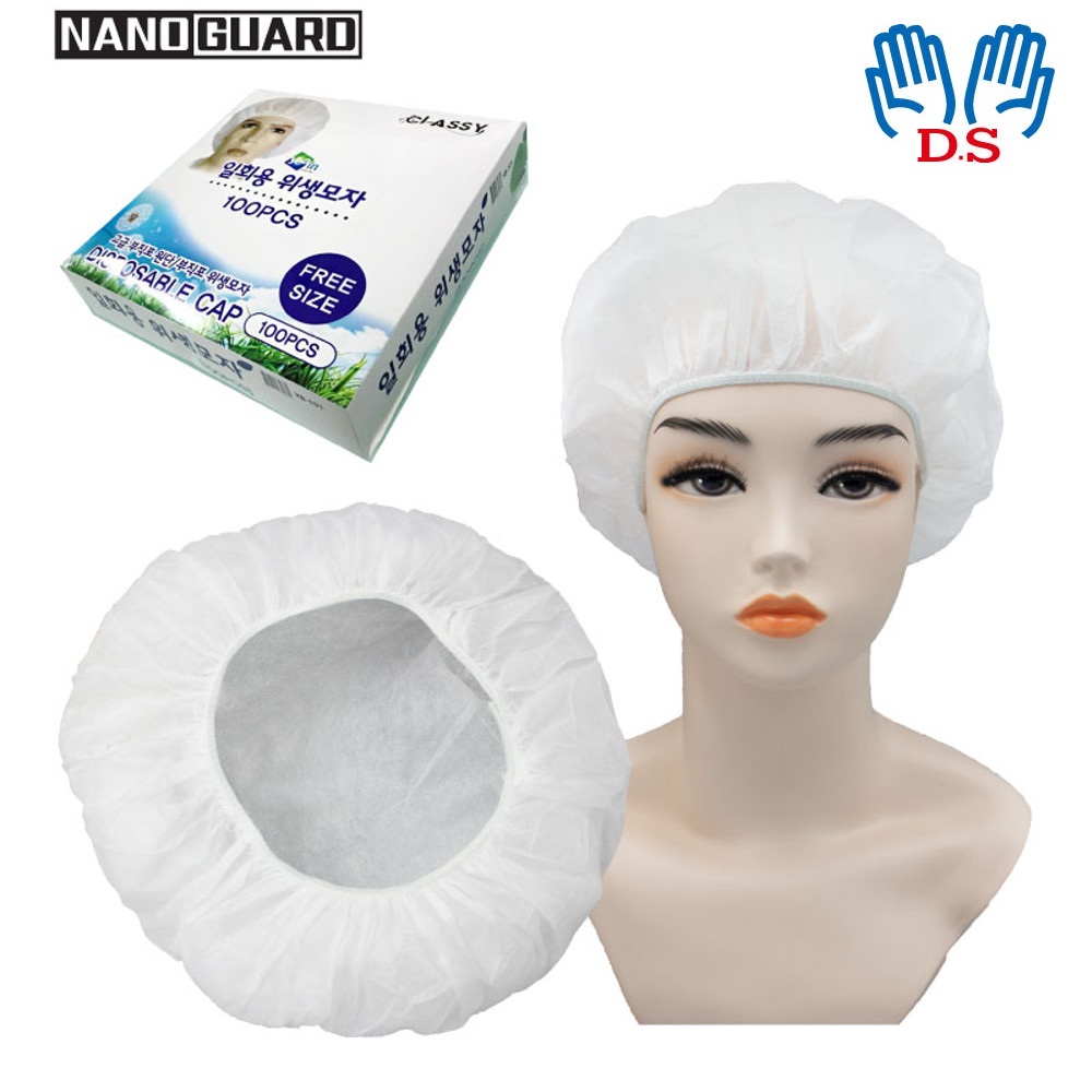 일반중량 라운드캡 100매 부직포 위생 모자 위생모 헤어캡 방진모 조리모, (100매) 나노가드 일회용 라운드캡, 1세트 8,200원