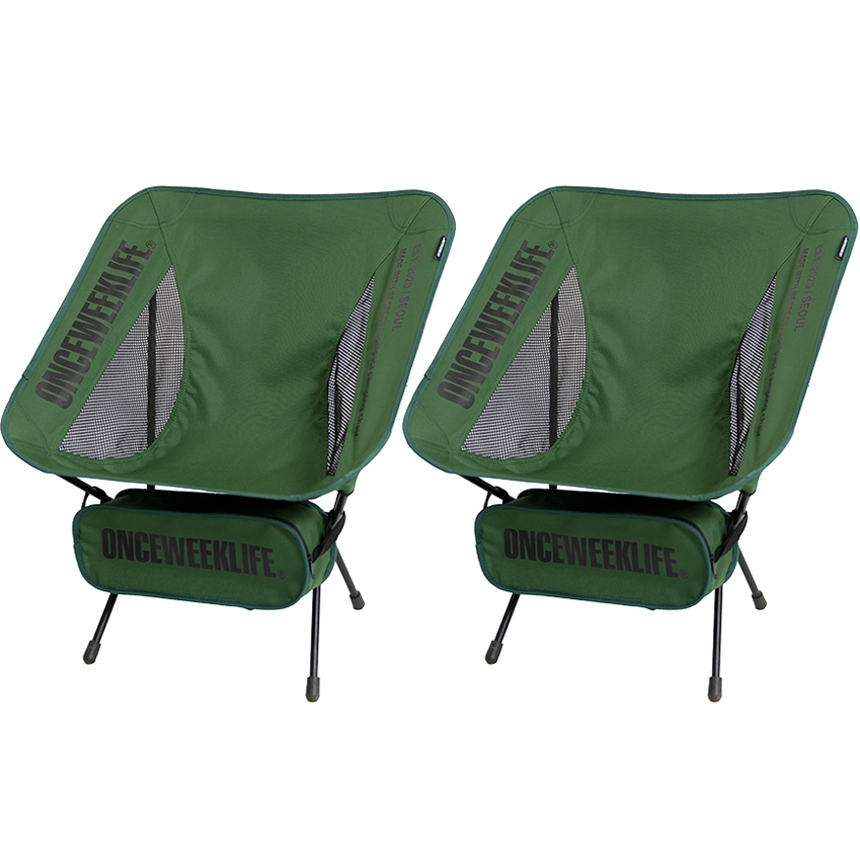 원스위크라이프 접이식 백패킹 경량스틸 캠핑 체어, 2개, 카키 50,090원