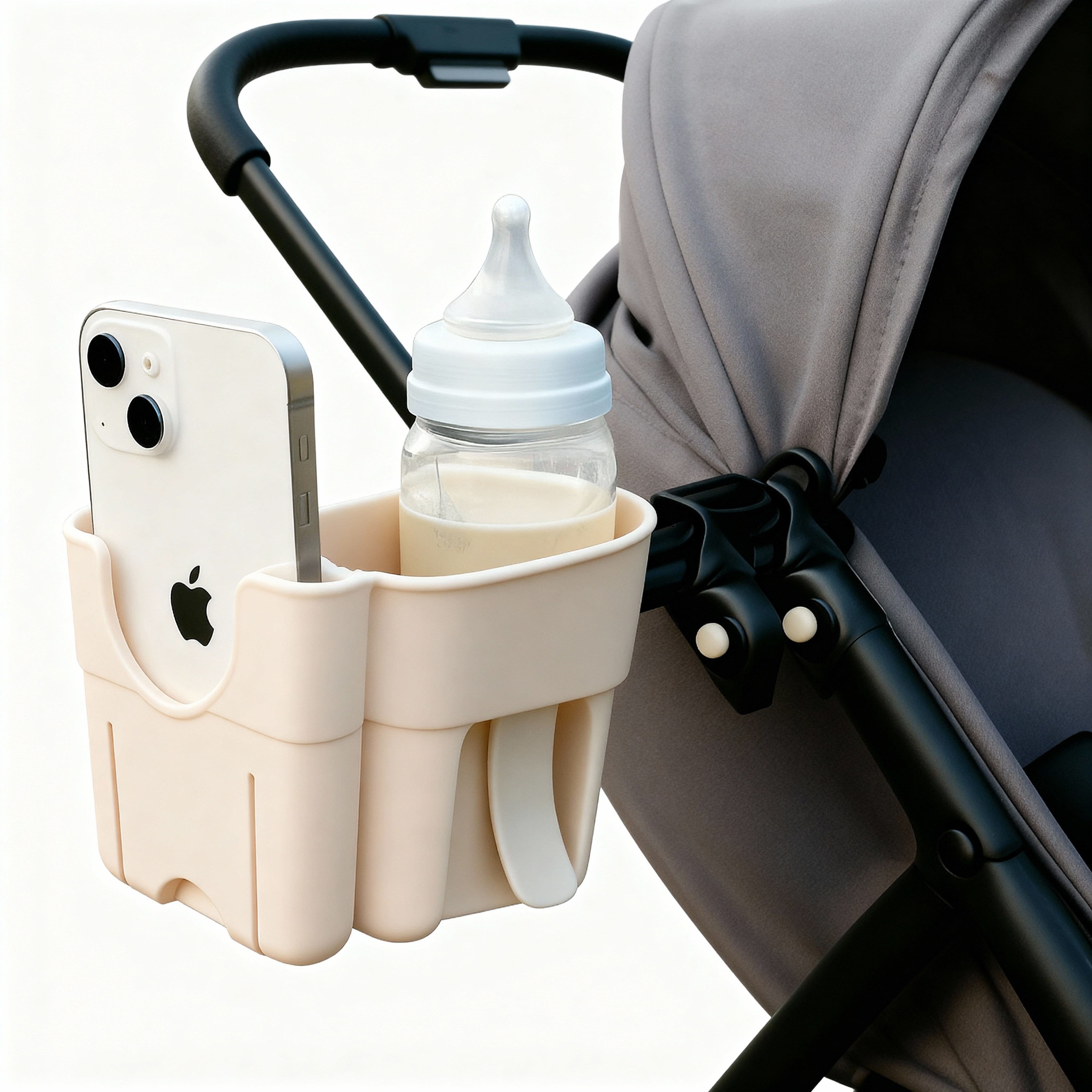 샤에르 두손이 자유로운 유모차 컵 홀더, 1개, 베이지 9,500원