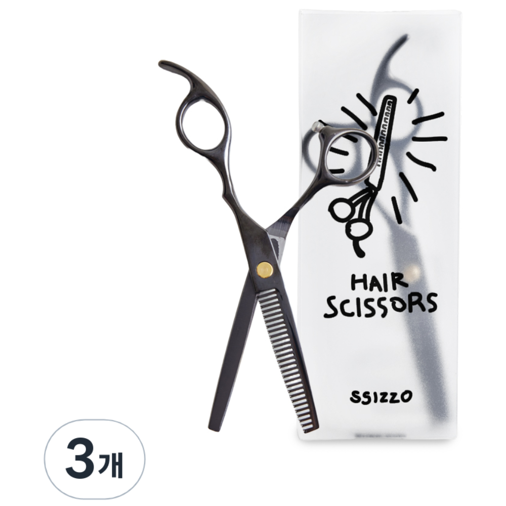 씨조 엣지 크래프트 프로 시저 미용가위 숱형, 3개, 블랙 15,900원