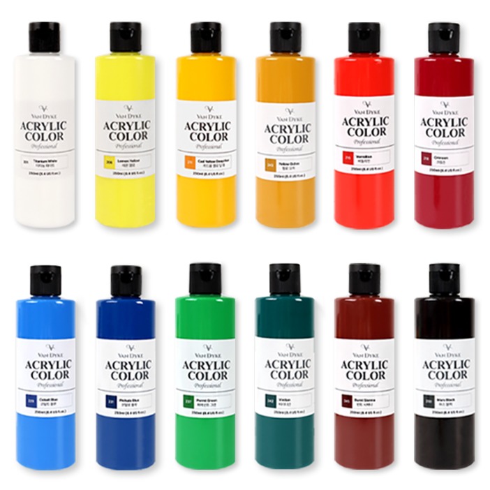 반다이크 전문가용 아크릴물감, 250ml, 12색 43,180원