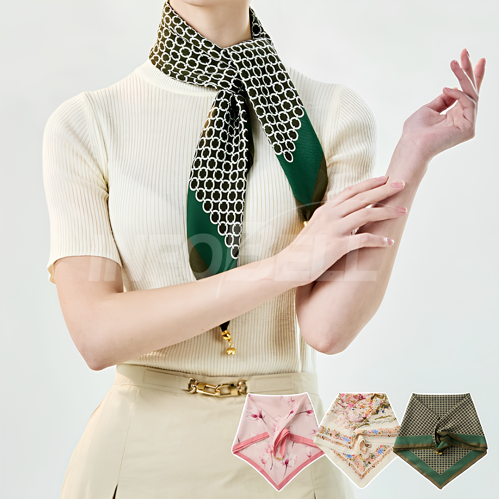 [TV홈쇼핑정품 인포벨]이블링 파리 골드링 스카프 40대 50대 중년 여성 마그네틱 자석 버클 부모님 봄 스카프, 1세트, 핑크 플라워+화이트 플라워+그린 패턴 29,900원