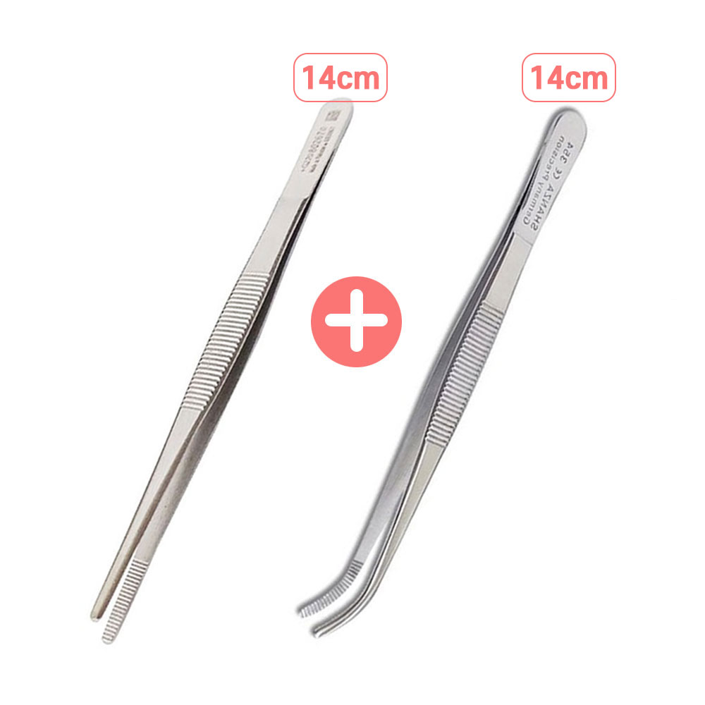 다육이 원예용 식물 핀셋 [일자형 무구핀셋 14cm+곡선형 무구핀셋 14cm] 4,900원