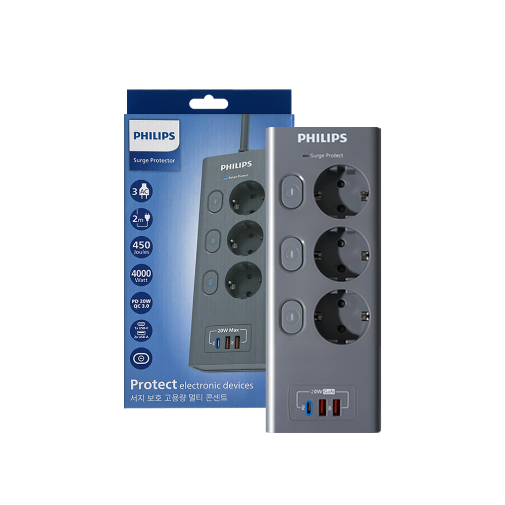 필립스 멀티탭 맥스USB 서지보호 고용량 개별스위치 고속충전 55,800원