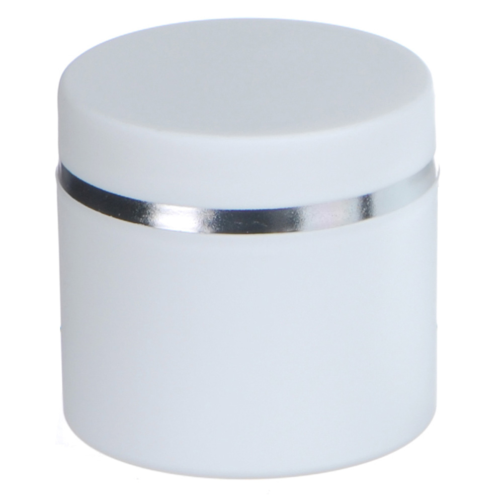[10-25개묶음판매] PP백색 실버띠 크림용기 30g 50g 100g 공병 화장품 소분 용기 허브스프레이공병, 10개 9,900원
