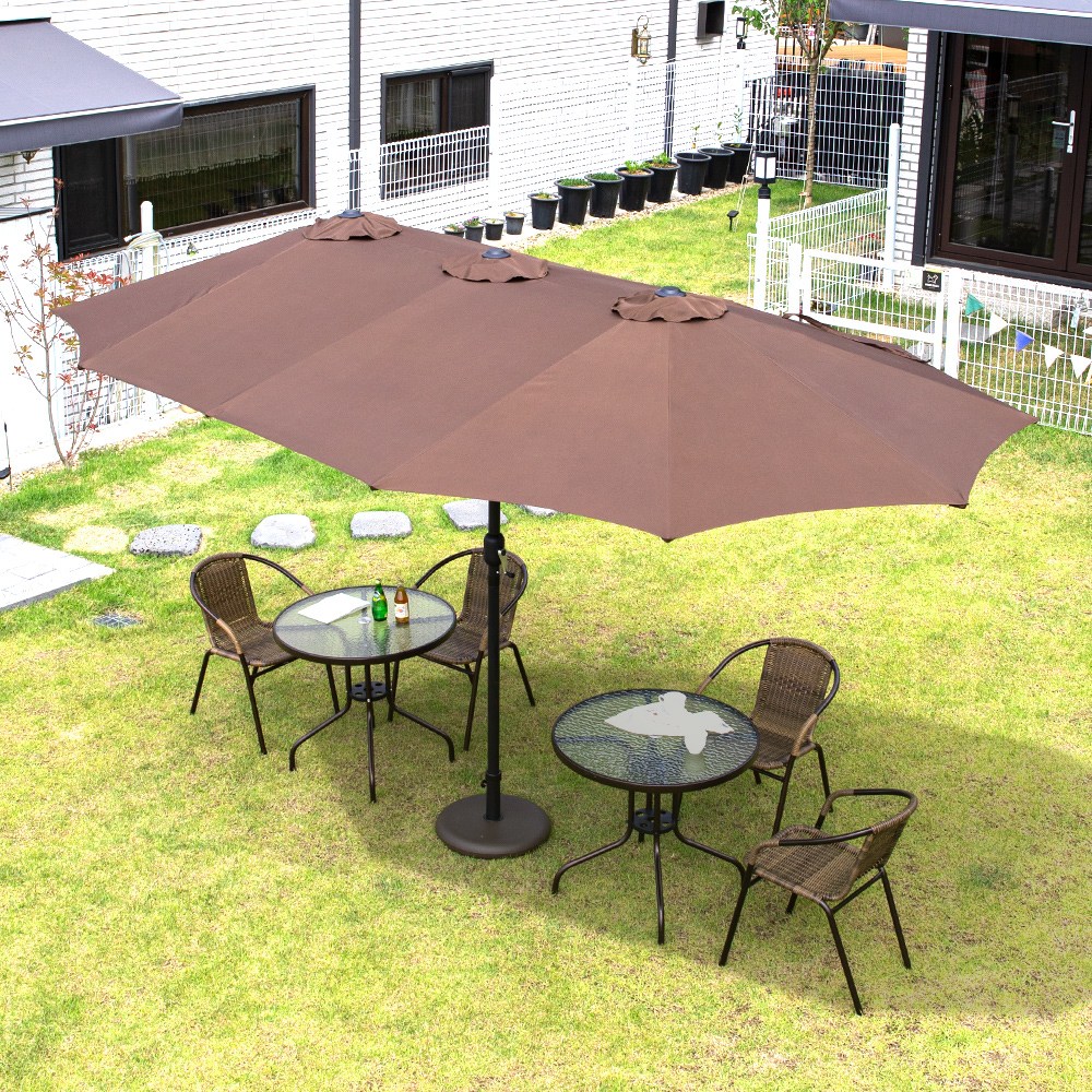 마켓 더블 파라솔 4550X2650 썬 베이스 25KG 세트, 베이지 160,900원