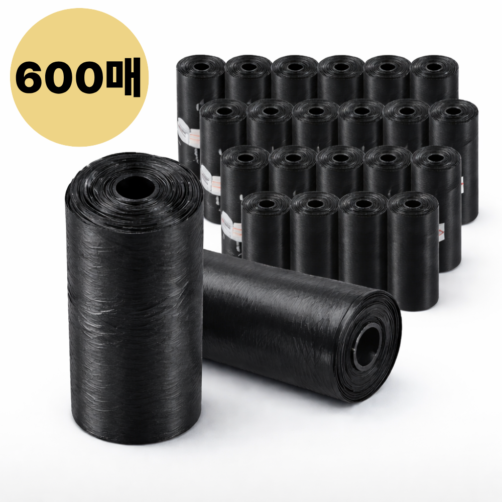 라운드샵 휴대용 강아지 배변봉투 리필형 15매, 40개, 15개입, 블랙 11,100원