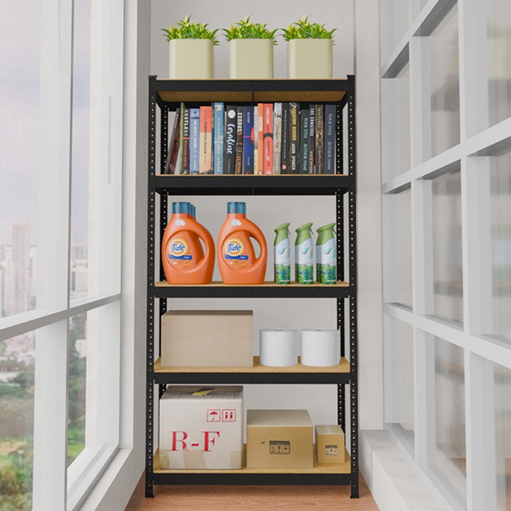 조립식앵글 창고 베란다 경랑 렉 5단 무볼트 철제선반 1800x900x400, 1개, 블랙 39,900원