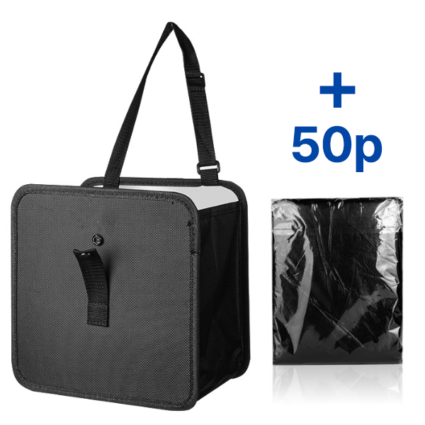 옐스 차량용 휴지통 + 리필봉투 50P, 1개, 블랙 (봉투 50P 포함) 7,900원