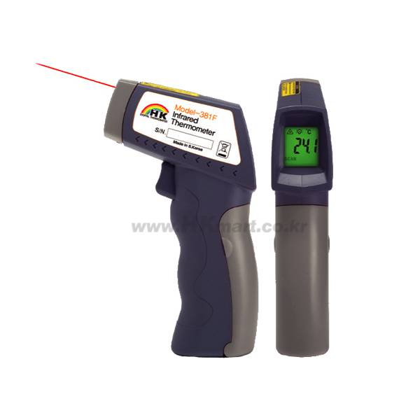레이저온도계 HKT-381F 어두운곳에서측정가능 적외선레이저 비접촉방식 검식용온도계 110,000원