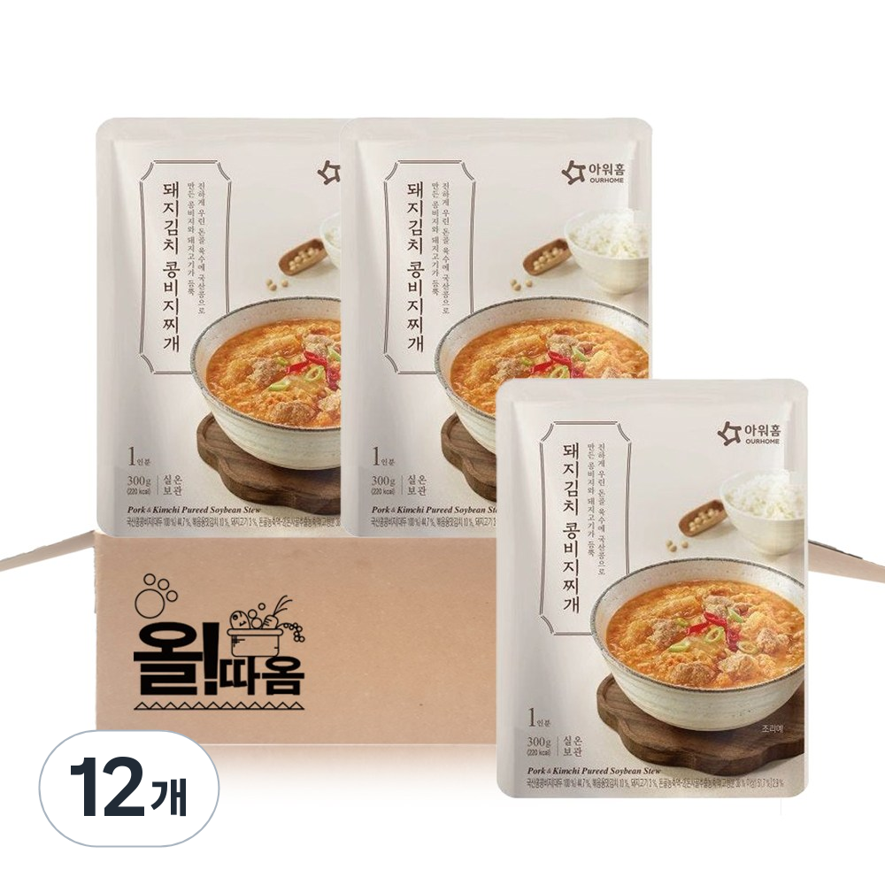 아워홈 돼지김치 콩비지찌개, 12개, 300g 25,160원
