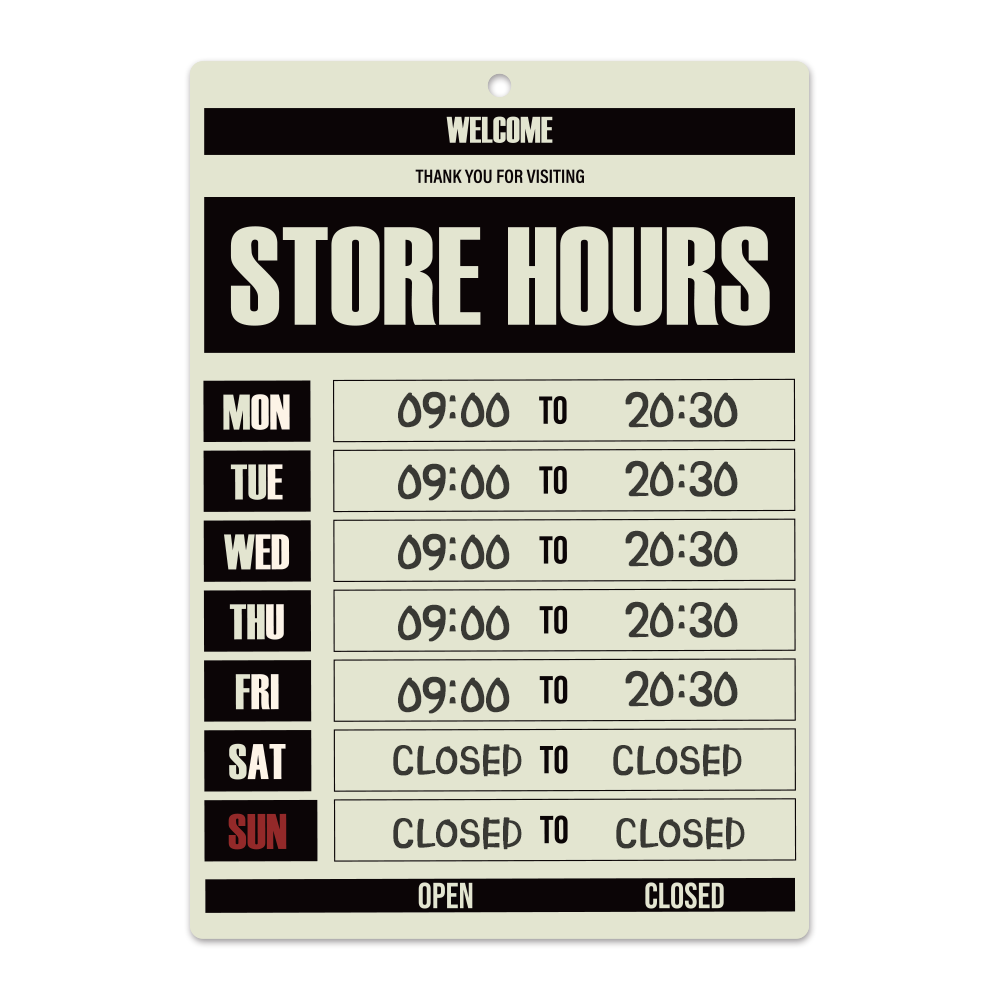 긱베어 레트로 지워지는 영업시간 안내 표지판 팻말, 02 아메리칸 12,900원